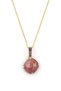 Strawberry Quartz Natural Stone Gold Colored Necklace