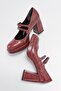OREAS Burgundy Patterned Women's Heeled Shoes - 3