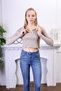 Women's Biscuit Polo Neck Long Sleeve Ribbed Knitted Blouse - 3