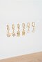 Women's Zircon Stone Dangle Square Figure Clip-on Earring Set of 6 - 2