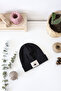 Ribbed Black Beret with Sun Label - 4