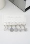 Women's 6-Piece Earring Set with Zircon Stones, Flower Figures and Clips