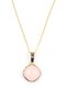 Pink Quartz Natural Stone Gold Colored Necklace