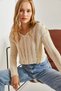 Women's Ecru Openwork Knitted Sweater 20234192 - 4