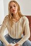 Women's Ecru Openwork Knitted Sweater 20234192 - 3