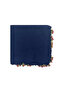 Cotton Handcrafted Cherry Embroidered Beaded Navy Scarf High Quality Writing 100X100Cm - 5