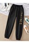 Butterfly Printed Black Sweatpants