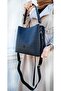 Women's Two Straps Black 5 Compartment Shoulder and Crossbody Bag TM4005