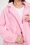 Women's Pocketed Single Button Long Plush Teddy Coat - 2