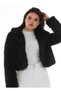 Kadın Kısa Şal Yaka Crop peluş - 2