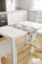 Colorful Striped Square Pattern Printed Suede Runner Tablecloth - 2