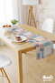 Colorful Striped Square Pattern Printed Suede Runner Tablecloth