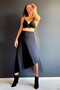 ASYMMETRIC SKIRT WITH SLITING DOUBLE FLOOR TULE DETAIL - 2