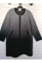 Thin Steel Knitted Plus Size Zippered Midi Size Mother's Cardigan Cap - 2