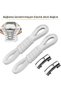 White Kids and Elderly Sports Lace-Up Magnetic Elastic Takbırak - Elastic Shoelaces for Boots