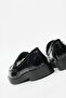 WOMEN'S BLACK RUGAN GENUINE NATURAL LEATHER LOAFER SHOES - 5