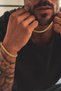 Stainless Steel Yellow Twisted Men's Chain Bracelet and Necklace Set - Imported Non-Tarnish Chain Necklace