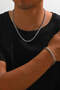 Stainless Steel Yellow Twisted Men's Chain Bracelet and Necklace Set - Imported Non-Tarnish Chain Necklace