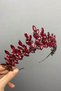 Wedding Material Burgundy Color Bridal Henna Crown – Special Design, Accessory, Quality Production, Eye-Catching Style - 5