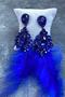 Earring Variety Navy Blue Feather Bridal Henna Wedding Earring – Bijoux Earring, Stylish Design, Women's Accessory