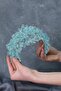Bridal Accessory Water Green Nilsu Beaded Bridal Crown Hair and Turban Accessory – Bridal Accessory – Gel - 3