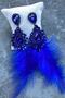 Earring Variety Navy Blue Feather Bridal Henna Wedding Earring – Bijoux Earring, Stylish Design, Women's Accessory - 2