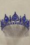Wedding Material Blue Crystal Stone Metal Case Henna and Bridal Crown – Magnet, Gift, Ornamental Accessories