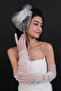 Wedding Wedding Product Long White Bridal Gloves and Wedding Cap Set – Gloves, Stylish Design - 3