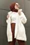 women's modest basic seasonal winter plush hijab cardigan with zipper pocket - 2