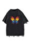 Washable Rainbow Butterfly Unisex Distressed T-shirt - 2