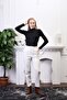 Women's Black Cotton Turtleneck Turtleneck Sweater - 6