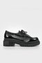 WOMEN'S BLACK Patent Leather GENUINE NATURAL LEATHER NUMBER 35-41 LACE-UP SHOES
