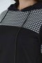 Tolga Saraçoğlu Hooded Houndstooth Black Women's Sweatshirt 23KSWT10522 - 6