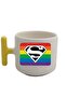 Yellow t Handle Cup Models with Superman Logo Design
