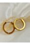 Steel Gold Plated Hoop Earrings - 2