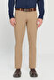 Men's Camel Non-Wrinkle Slim Fit Slim Cut 5-Pocket Cotton Canvas Flexible Casual Trousers - 2