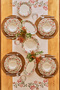 X Bella Maison Peony Porcelain Set of 4 Serving Plates 25.5 cm TPHAW26TBK00044 - 4