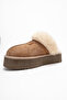 Olessa Tan Genuine Leather Suede Women's Furry Slippers - 7