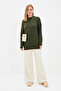 Haki Bisiklet Yaka Loose Fit Triko Kazak TCTAW22AK0045 - 3