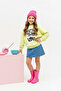 Yellow Cotton Printed Hooded Oversize Knitted Thick/Fleece Lined Unisex Sweatshirt Tkdaw26Sw00045 - 2