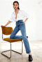 Mavi Yüksek Bel Düz Kesim Straight %100 Pamuk Non-Stretch Jeans TWOSS23JE00089