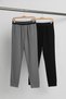 Black-Smoked Regular Fit 2-Piece Knitted Unisex Pajama Bottoms Sweatpants Tmnaw25Pj00016