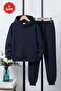 3 Yarn Thick Winter Kangaroo Pocket Hooded Boys' Tracksuit Set