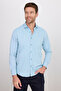 Men's Classic Fit Long Sleeve Cotton Easy-Iron Dobby Green Shirt - 4
