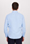 Men's Regular Fit Classic Cut Cotton Single Pocket Dobby Blue Shirt - 7