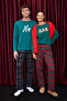 Green 100% Cotton Teddy Bear Plaid Knitted Pajama Set Thmaw26Pt00042 - 5