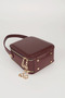 Women's Hazer Claret Red 3 Compartment Lined Faux Leather Adjustable Strap Zipper Closure Hand and Shoulder Bag - 3