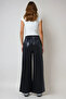 Black Double Pocket Faux Leather Wide Leg Pants Alc-X14682 - 4