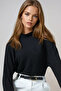 Black Stand Collar Bat Sleeve Wrap Blouse Alc-X14674 - 4