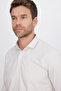 Men's Regular Fit Classic Cut Cotton Easy Ironing Dobby Stone Color Shirt - 2